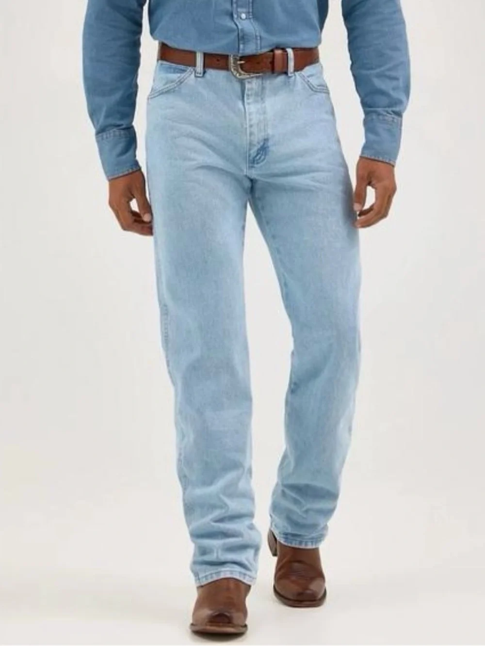 Wrangler 13MWZGH Cowboy Cut Original Fit Jeans Mens 33x34 Light Blue